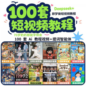 DeepSeek短视频制作教程提示词即梦AI可灵动画剪映豆包动画教程3d-虚拟宝库网-提供淘宝虚拟货源产品下载