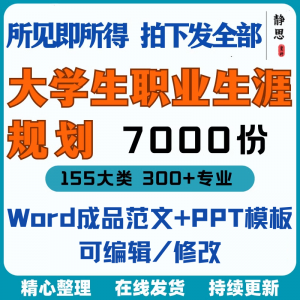新款大学生职业生涯规划书成长就业赛道学业规划word成品范文ppt-虚拟宝库网-提供淘宝虚拟货源产品下载