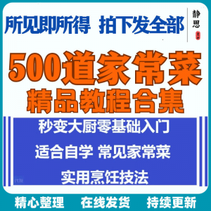 零基础入门自学习培训家常菜做菜教学视频教程私房菜炒菜烹饪厨-虚拟宝库网-提供淘宝虚拟货源产品下载