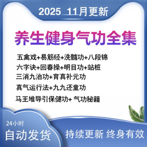 2025健身气功八段锦视频教程五禽戏六字诀易筋经养生功法教学站桩-虚拟宝库网-提供淘宝虚拟货源产品下载