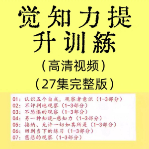 觉知力训练感知力国学智慧2025年心理学自我意识内心疗愈视频教程-虚拟宝库网-提供淘宝虚拟货源产品下载