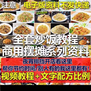 花式炒饭视频教程 泡菜蛋炒饭海鲜盖饭制作 特色小吃配方技术课程-虚拟宝库网-提供淘宝虚拟货源产品下载