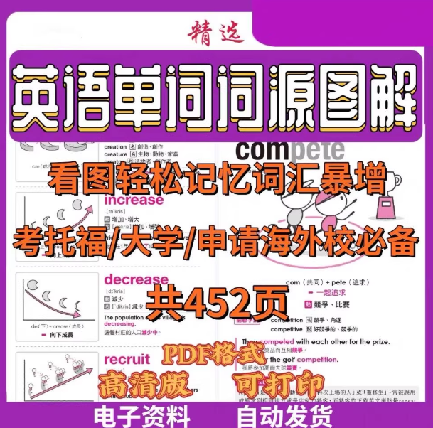 英语单词语源图解轻松高效记忆词汇暴增考大学托福必备电子版-虚拟宝库网-提供淘宝虚拟货源产品下载
