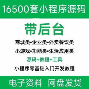 小程序源码商城企业源码带后台公众号平台小游戏教程视频-虚拟宝库网-提供淘宝虚拟货源产品下载