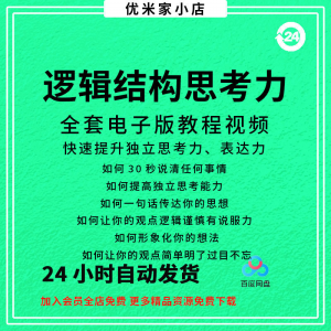 结构化逻辑思维能力训练视频课程表达清晰思维逻辑说服力教程资料-虚拟宝库网-提供淘宝虚拟货源产品下载