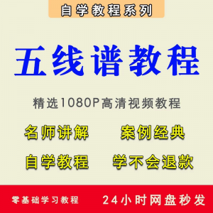 五线谱视频教程教学培训课程在线自学儿童零基础从入门到精通教程-虚拟宝库网-提供淘宝虚拟货源产品下载