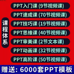 PPT视频教程幻灯制作动画演示文稿Office办公软件入门到高阶课程-虚拟宝库网-提供淘宝虚拟货源产品下载