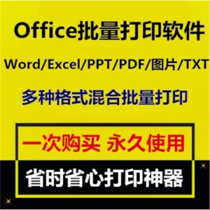 Office批量打印软件工具 Word/Excel/PPT/图片/PDF批量打印软件-虚拟宝库网-提供淘宝虚拟货源产品下载